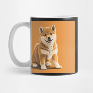 Funny and Cute Shiba Inu Dog Illustration Drawing Mug